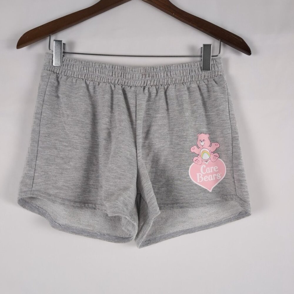 Official Care Bears Women's Gray/Pink Shorts Loungewear Comfy, Small
